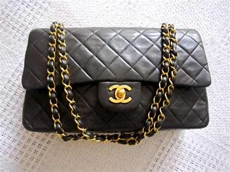 chanel black lambskin east west classic flap bag